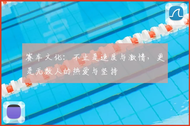 赛车文化：不止是速度与激情，更是无数人的热爱与坚持